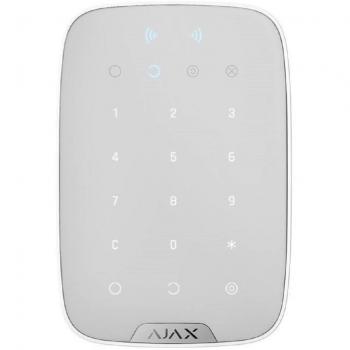 AJAX KeyPad Plus Tastiera senza fili bianca con lettore tessere e funzionalità centrali