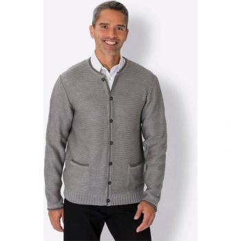 Grau-melierte Strickjacke für Männer