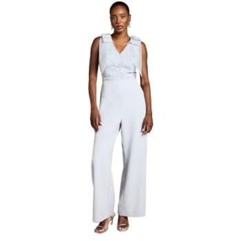 Azure Wave Bow‑Shouldered Jumpsuit