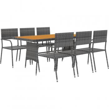 Set Mobile Esterno in Resina Intrecciata Grigia – 02_0014685