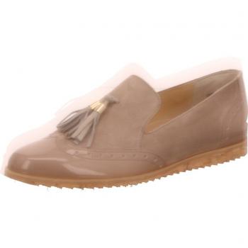 Damenpumps von Paul Green in Sand und Taupe aus Lackleder und Samtvelour, Farbe grau