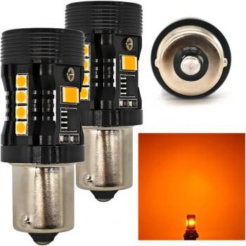 Off‑Road Orange LED Light Pair – P21W, 12V, BA15S