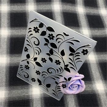 Plastic Embossing Folders with Flower and Leaf Patterns