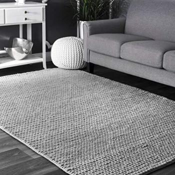 NuLOOM Trendy Braided Area Rug in Light Grey (8' x 10' Feet)