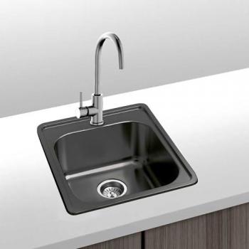 Évier Noir Encastré Zurich 38x38 en Inox