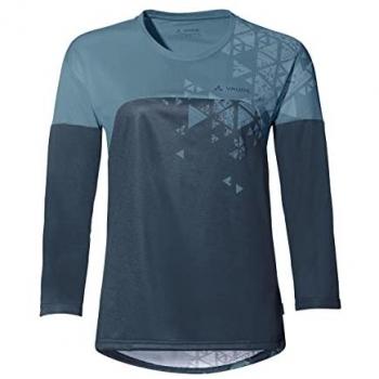 Vaude Damen Moab Langarm Mountainbike Shirt atmungsaktiv leicht Farbeblock Blau Größe 44