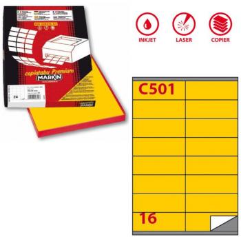 Markin Etichetta adesiva C/501 105x36 mm, 100 fogli, colore giallo – Cod. 210C501GI