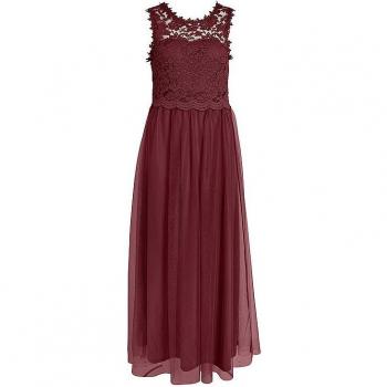 Vila Maxikleid Vilynnea Dunkelrot Damen Größe: 38
