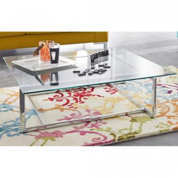 Sicherheitsglas‑Couchtisch im modernen Design – 90 × 90 cm, 30 cm hoch