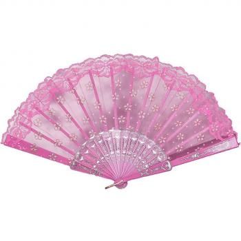 Silk Folding Hand Fan for Dance and Wedding