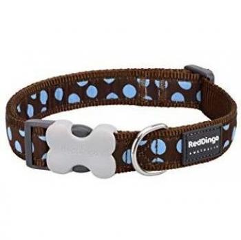 Collier de Style Marron à Pois Bleus 24-37 Cm 15mm