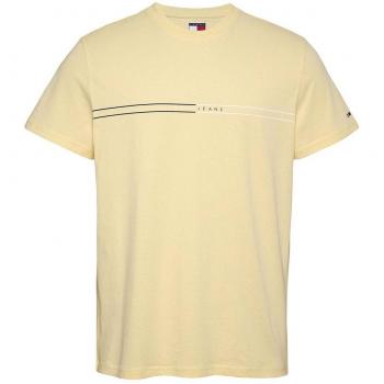 T-shirt Tommy Jeans 1/4-Taglio Snello XL in Crema Pastello