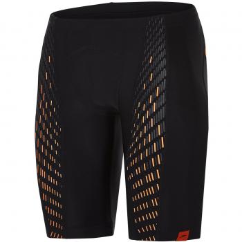 Speedo Fit Powermesh Pro Pantalones Cortos de Natación, Hombre, Negro/Naranja (Fluorescente), 28