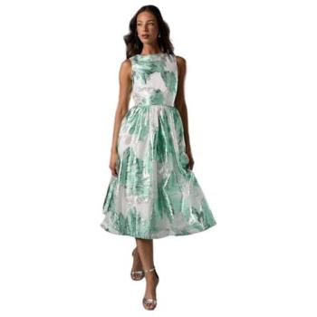 Coast Women's Green Midi Skirt‑Dress with Flared Cut – Size 12