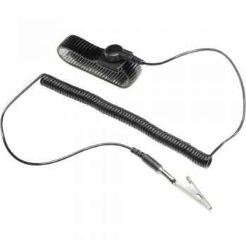 Black TRU WristME‑SET 4‑305K ESD Strap with PG Cable, 4 mm Stud & Socket, Alligator Clip