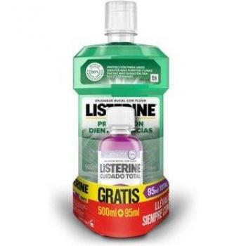 Colgate + Listerine Fluor Protección Dientes y Encías 3 Uds x 500ml + 95 ml GRATIS + 75 ml