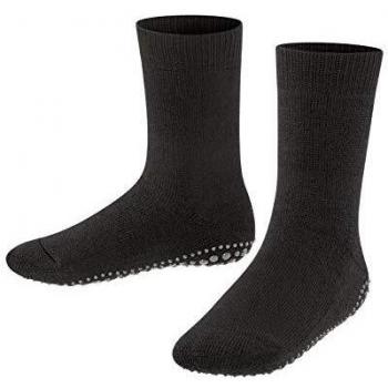 FALKE Unisex Catspads Hausschuhe, Baumwolle Wolle, Schwarz, 19-22