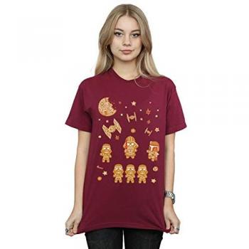 Star Wars Gingerbread Empire Burgundy Cotton Boyfriend Shirt