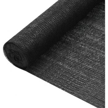 Filet Brise-vue Perméable au Vent Noir 3,6x10 m PEHD 75 g/m²