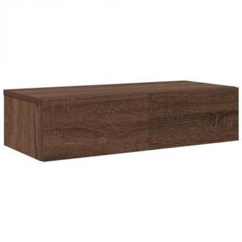 Wall Shelf with Drawers Brown Oak 60x26.5x15 cm Engineered Wood Vidaxl