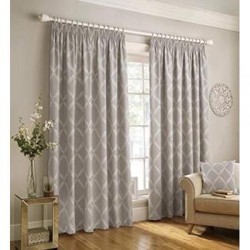 Olivia Embroidered Pencil Pleat Curtains