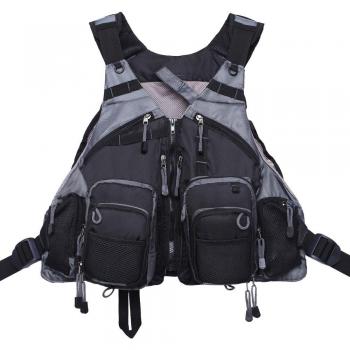 Men's Outdoor Fishing Vest with Mesh and Multi-Pocket Design