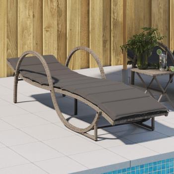 Espreguiçadeira Conforto VidaXL 60x199x42 cm Vime Cinza