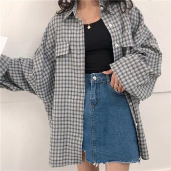 Camiseta Informal a Cuadros para Mujer