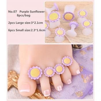 8pcs Pedicure Toe Separator with Flower and Pearl Design