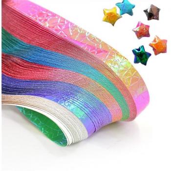 80pcs Colorful Gradient Lucky Stars Origami Papers