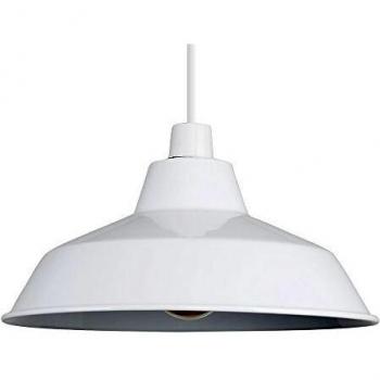 Retro Gloss White Metal Pendant Light Shade