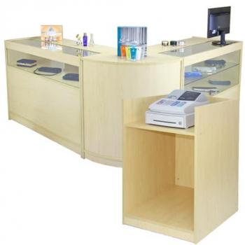Set de 4 Comptoirs de Vente Cosmo avec Vitrine en Verre et Bois d'Érable