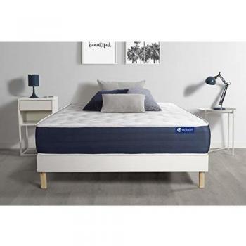 Système Actilatex Sleep 90x200 – Matelas Latex & Mousse à Mémoire, Kit Sommier Blanc
