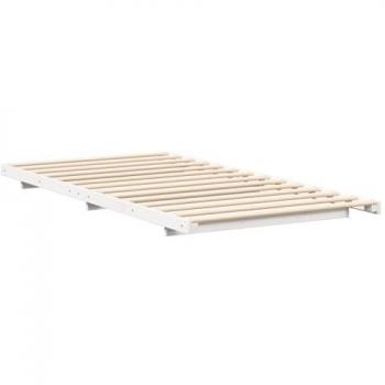 Surélevé Scandinave : Cadre blanc 90x220 cm en pin Vidaxl