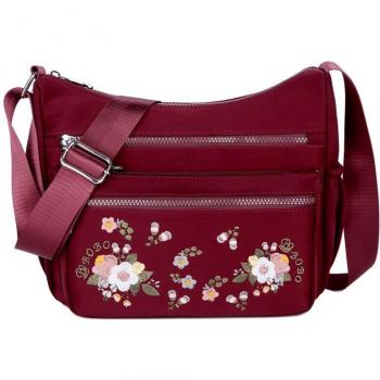 Stilvolle Nylon Handtasche mit Stickerei