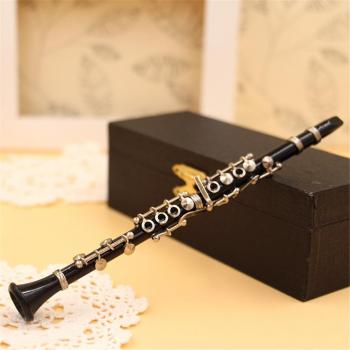 Decorative Mini Clarinet Model in Black Leather Box