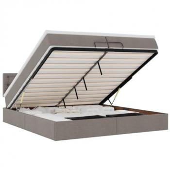 Lit avec matelas intégré taupe 200x200cm