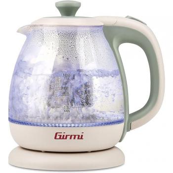 Girmi BL41 Bollitore e Tisaniera in Vetro, 1100W, Capacità 1 Litro, Colore Verde Acqua