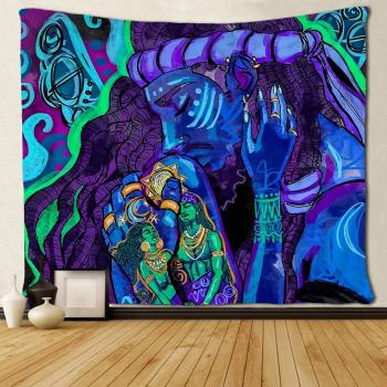African American Couple Art Tapestry for Living Room