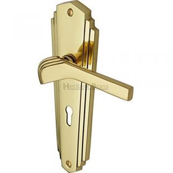 Two-Unit Waldorf Lever Locks in Polished Brass