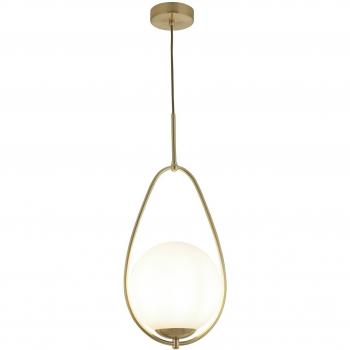 Suspension Avalon dorée 51cm avec abat-jour en verre