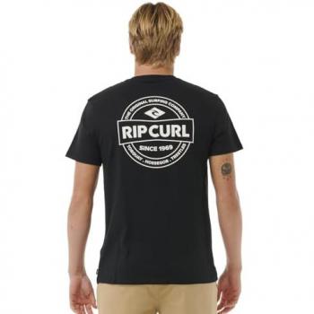 Rip Curl Camiseta de Manga Corta Staple para Hombre, Color Negro, Talla L, 100% Algodón