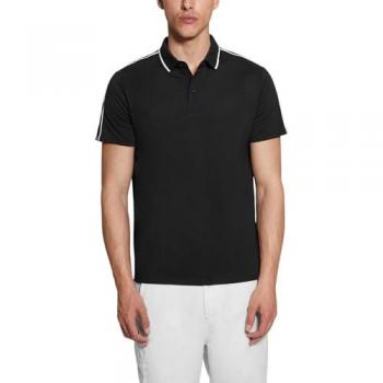 Vestuario Masculino Guess Polo Quattro G Negro – Tapa de Hombro Blanco