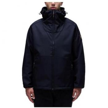 Napapijri Winter Jackets Male Black Size L Black Hooded Jacket with Logo Detail