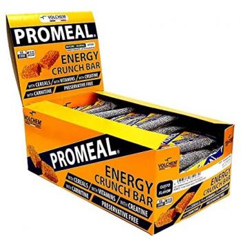 Barretta Energetica Non Ricoperta Volchem Promeal Energy Crunch Gusto Yogurt 30x40g con Polimeri di Glucosio, Carnitina, Creatina e Vitamine