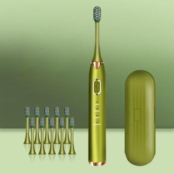Waterproof Electric Toothbrush, USB Rechargeable, 4 Modes, 3 Intensities, Automatic Sound Wave