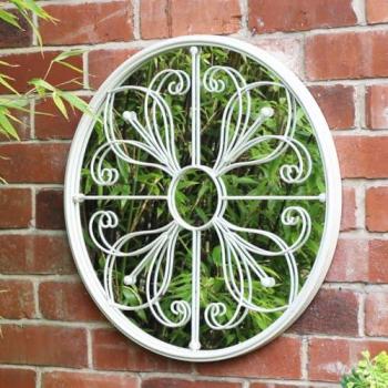Vintage Cream Round Metal Mirror 60cm x 60cm
