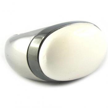 Acciaio Calypso Anello Sfumato Bianco e Grigio
