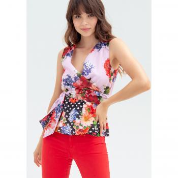 Top senza maniche con stampa multicolor