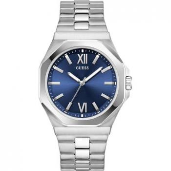 Men’s Guess Silver Grey Emperor – Stainless Steel Watch with Mineral Crystal